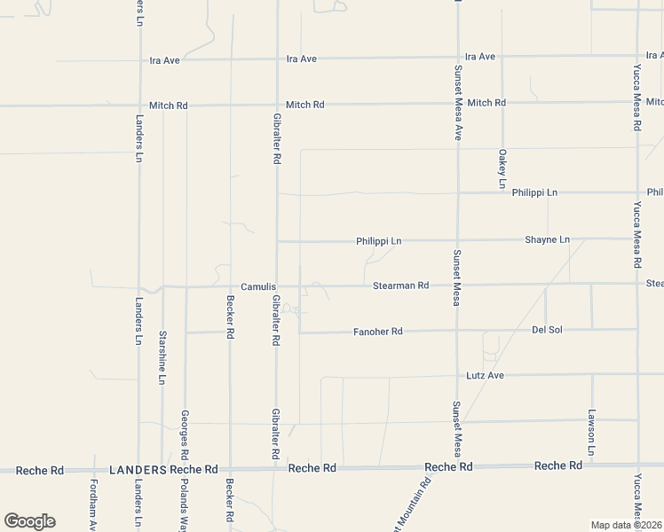 map of restaurants, bars, coffee shops, grocery stores, and more near 58686 Stearman Road in Landers