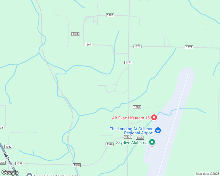 map of restaurants, bars, coffee shops, grocery stores, and more near 1671 County Road 1371 in Vinemont