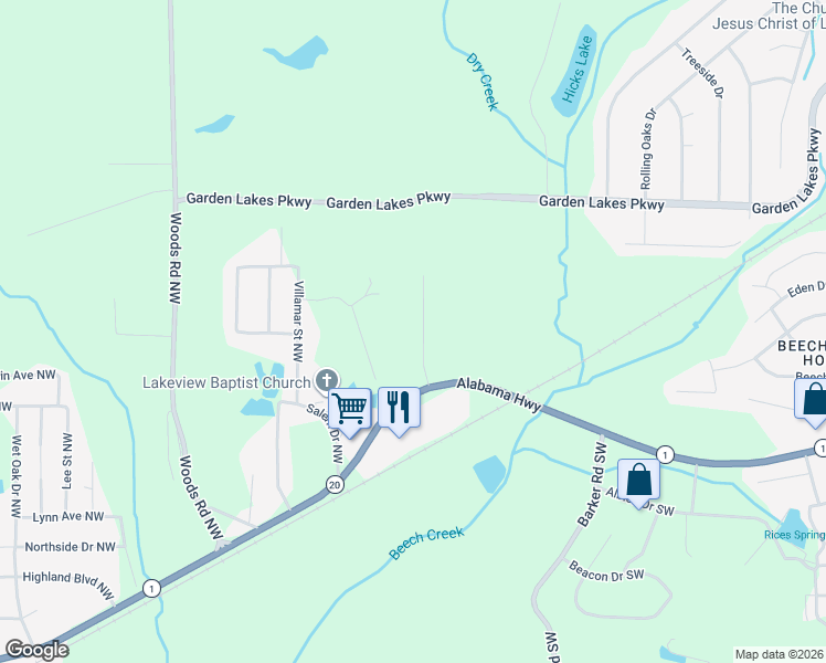 map of restaurants, bars, coffee shops, grocery stores, and more near 14 Westhaven Drive Northwest in Rome