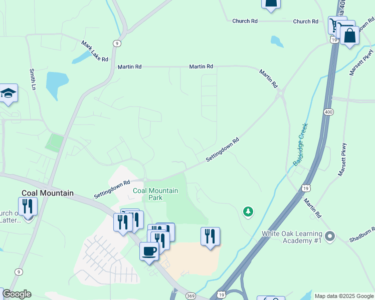 map of restaurants, bars, coffee shops, grocery stores, and more near 3845 Alden Place in Cumming