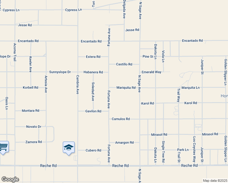 map of restaurants, bars, coffee shops, grocery stores, and more near 1375 Fortuna Avenue in Homestead Valley