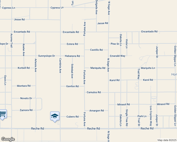 map of restaurants, bars, coffee shops, grocery stores, and more near 1375 Fortuna Avenue in Homestead Valley