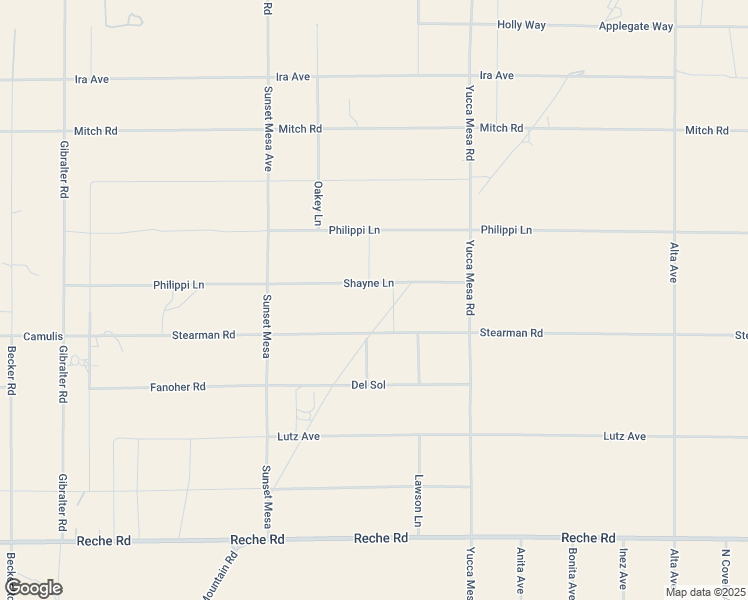 map of restaurants, bars, coffee shops, grocery stores, and more near 59125 Shayne Lane in Homestead Valley