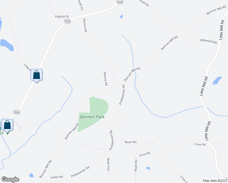 map of restaurants, bars, coffee shops, grocery stores, and more near 6220 Burruss Mill Road in Cumming