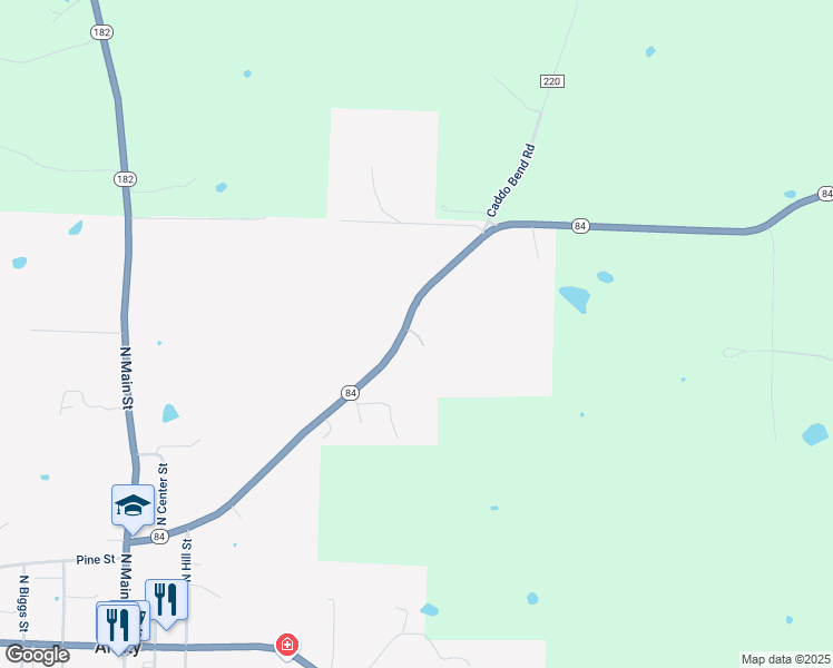 map of restaurants, bars, coffee shops, grocery stores, and more near Tink Thompson Road in Amity