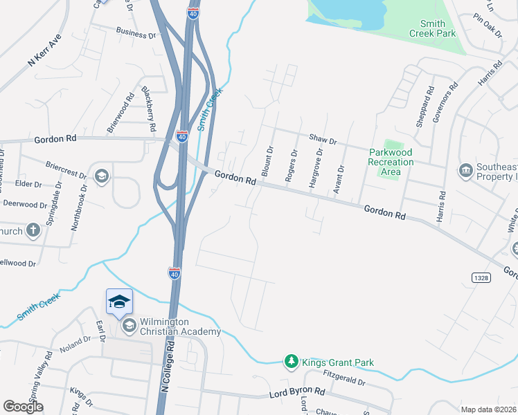 map of restaurants, bars, coffee shops, grocery stores, and more near 4702 Gordon Road in Wilmington