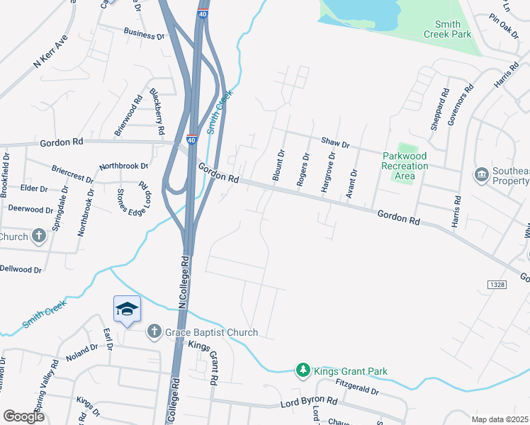map of restaurants, bars, coffee shops, grocery stores, and more near 4702 Gordon Road in Wilmington