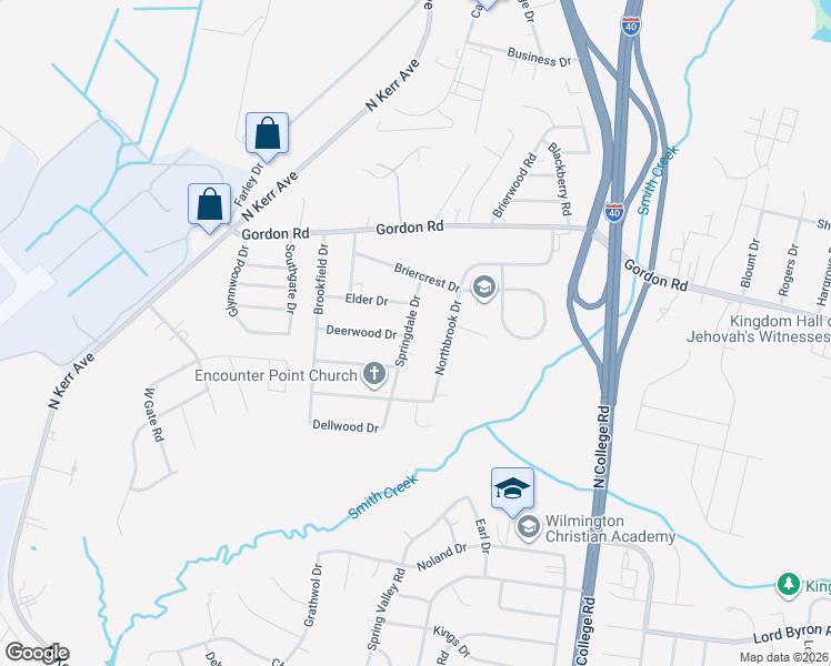 map of restaurants, bars, coffee shops, grocery stores, and more near 209 Springdale Drive in Wilmington