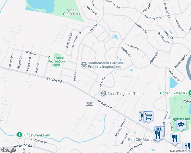 map of restaurants, bars, coffee shops, grocery stores, and more near 633 Indian Wells Way in Wilmington
