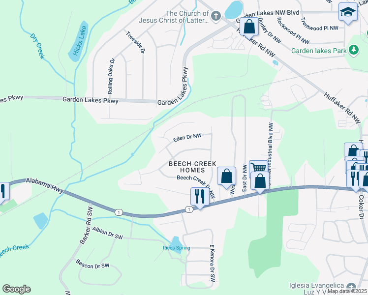 map of restaurants, bars, coffee shops, grocery stores, and more near 16 Drexel Drive Northwest in Rome