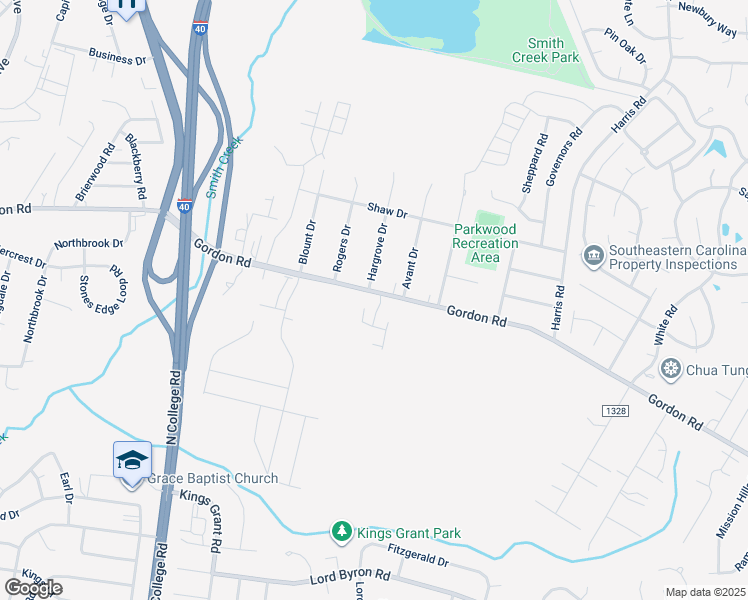 map of restaurants, bars, coffee shops, grocery stores, and more near 1659 KIlldeer Lane in Wilmington