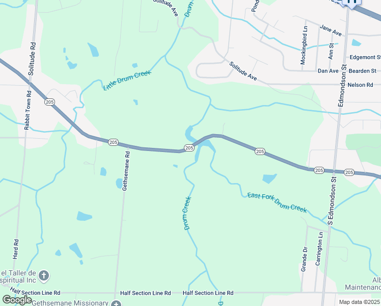 map of restaurants, bars, coffee shops, grocery stores, and more near 1845 Alabama 205 in Albertville