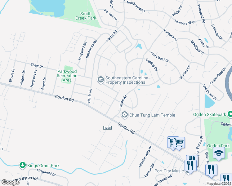 map of restaurants, bars, coffee shops, grocery stores, and more near 635 Indian Wells Way in Wilmington