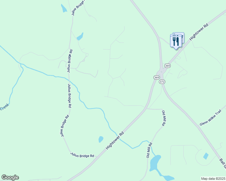 map of restaurants, bars, coffee shops, grocery stores, and more near 202 Westwind Drive in Ball Ground