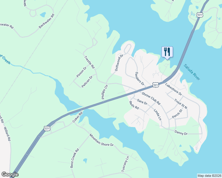 map of restaurants, bars, coffee shops, grocery stores, and more near 114 Phillips Circle in Greenwood
