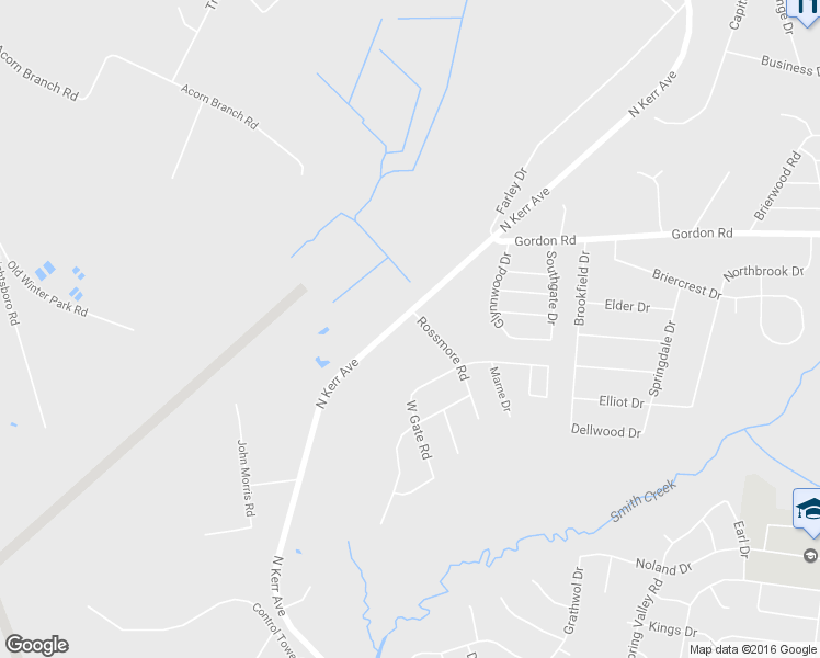map of restaurants, bars, coffee shops, grocery stores, and more near 1644 North Kerr Avenue in Wilmington