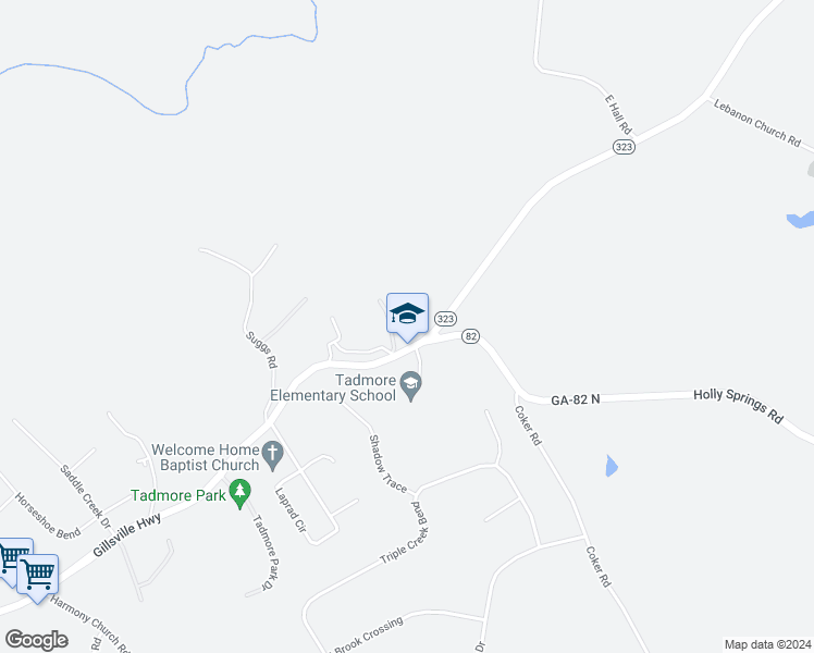 map of restaurants, bars, coffee shops, grocery stores, and more near 3289 Gillsville Highway in Gainesville