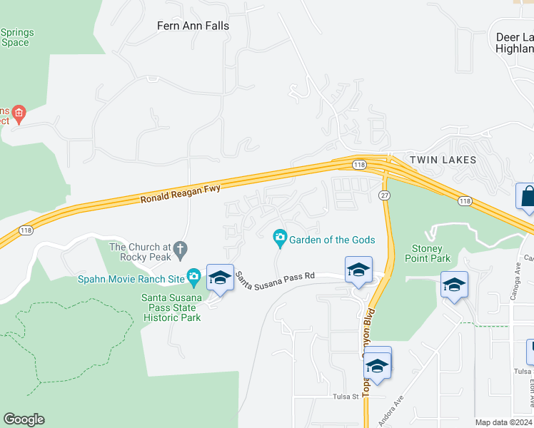 map of restaurants, bars, coffee shops, grocery stores, and more near 22208 Frontier Place in Los Angeles