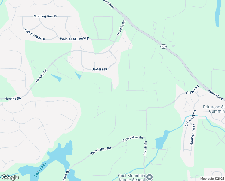 map of restaurants, bars, coffee shops, grocery stores, and more near Melissa Lane in Forsyth County