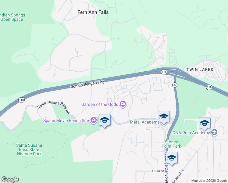 map of restaurants, bars, coffee shops, grocery stores, and more near 22305 Mission Circle in Los Angeles