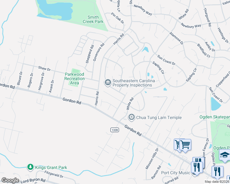 map of restaurants, bars, coffee shops, grocery stores, and more near 813 Bay Blossom Drive in Wilmington