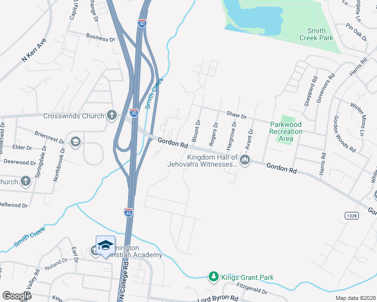 map of restaurants, bars, coffee shops, grocery stores, and more near 4653 Gordon Road in Wilmington