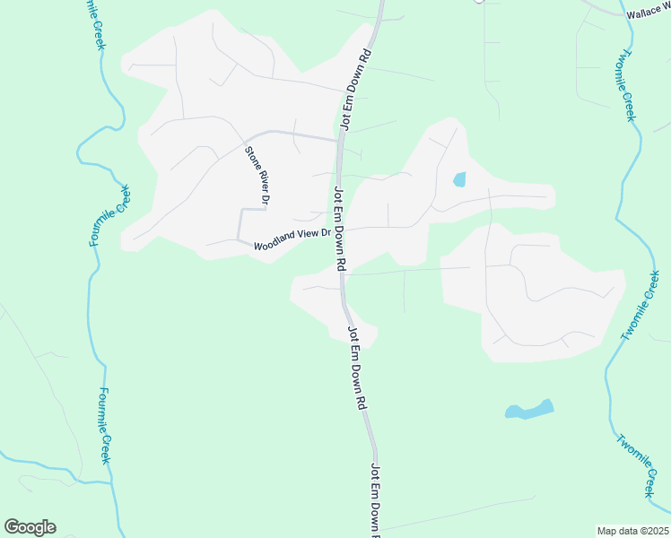 map of restaurants, bars, coffee shops, grocery stores, and more near 8450 Jot Em Down Road in Gainesville