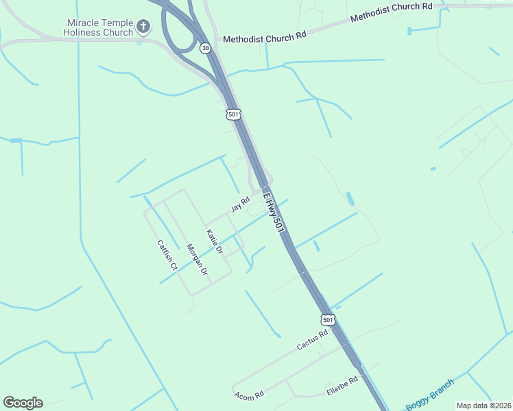 map of restaurants, bars, coffee shops, grocery stores, and more near 7201 U.S. 501 in Latta