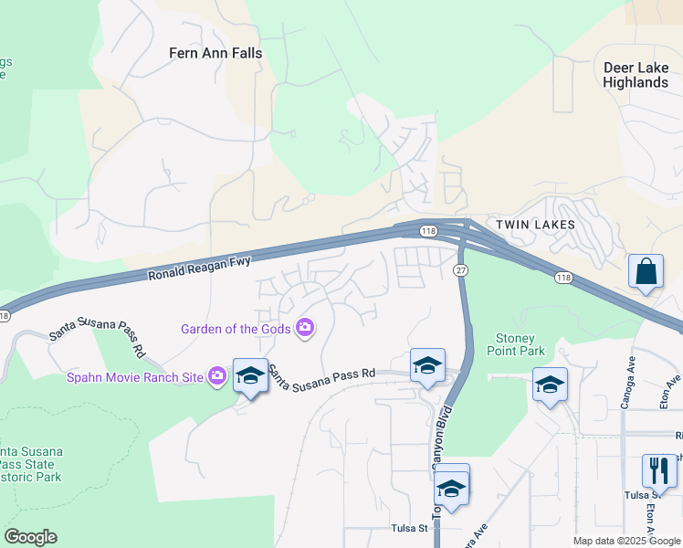 map of restaurants, bars, coffee shops, grocery stores, and more near 29818 Old Ranch Circle in Los Angeles