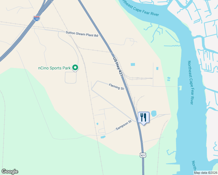 map of restaurants, bars, coffee shops, grocery stores, and more near 201 Fleming Street in Wilmington