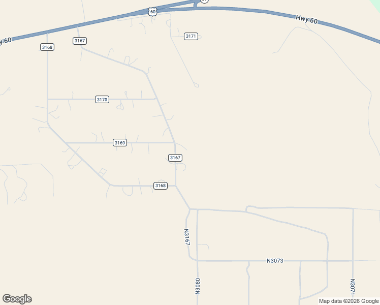 map of restaurants, bars, coffee shops, grocery stores, and more near County Road 3167 in Vernon