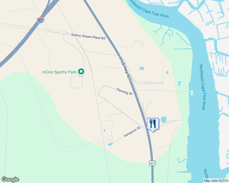 map of restaurants, bars, coffee shops, grocery stores, and more near 201 Fleming Street in Wilmington