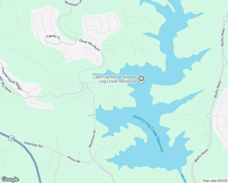 map of restaurants, bars, coffee shops, grocery stores, and more near 100 Sunshower Ridge in Canton