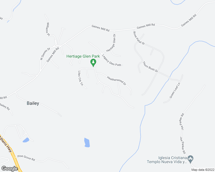 map of restaurants, bars, coffee shops, grocery stores, and more near Heritage Glen Drive in Gainesville