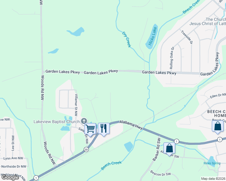 map of restaurants, bars, coffee shops, grocery stores, and more near 30 Westhaven Drive Northwest in Rome