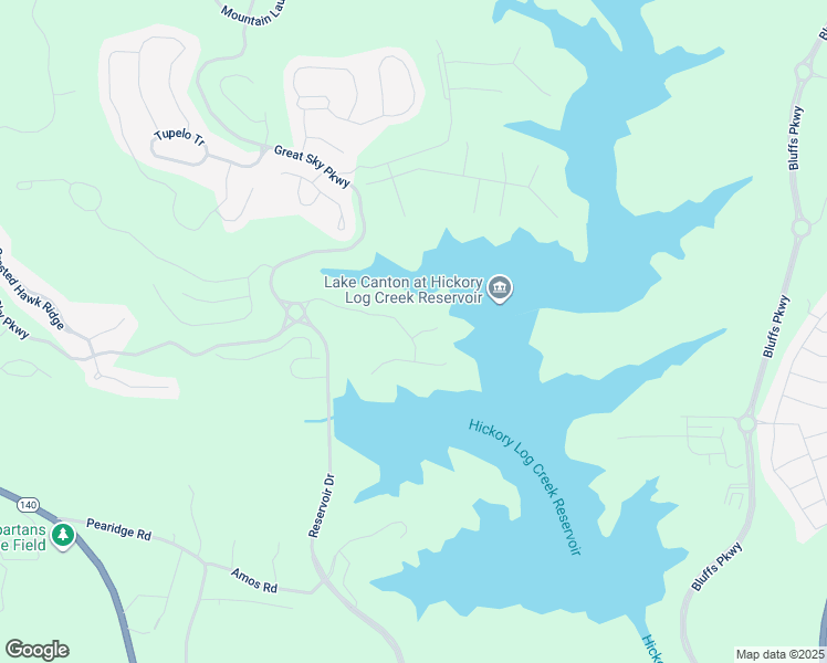 map of restaurants, bars, coffee shops, grocery stores, and more near 100 Sunshower Ridge in Canton
