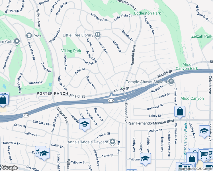 map of restaurants, bars, coffee shops, grocery stores, and more near 11321 Sinclair Avenue in Los Angeles