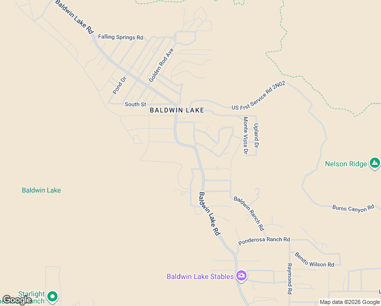 map of restaurants, bars, coffee shops, grocery stores, and more near 1510 Baldwin Lake Road in Big Bear