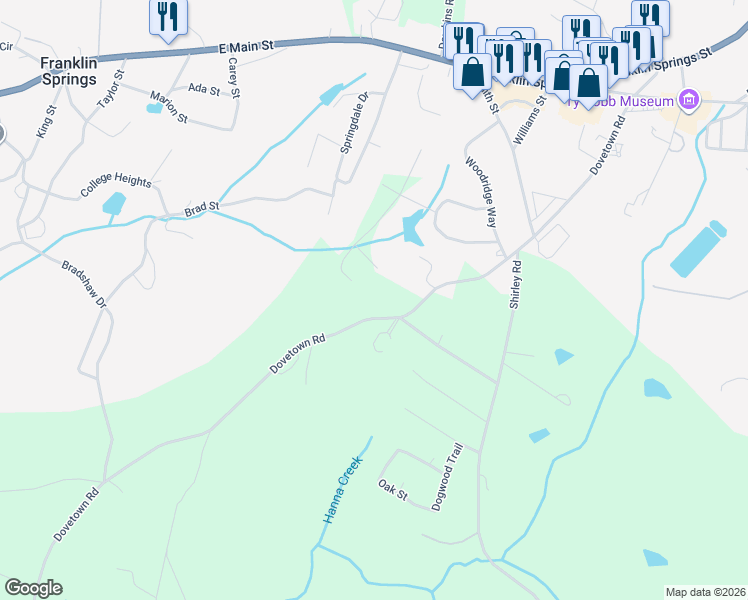 map of restaurants, bars, coffee shops, grocery stores, and more near 966 Dovetown Road in Royston