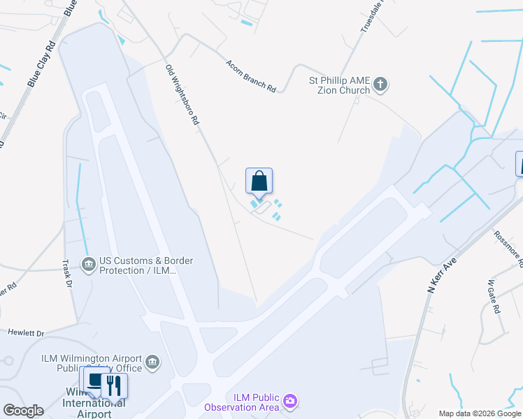 map of restaurants, bars, coffee shops, grocery stores, and more near 2120 Old Winter Park Road in Wilmington