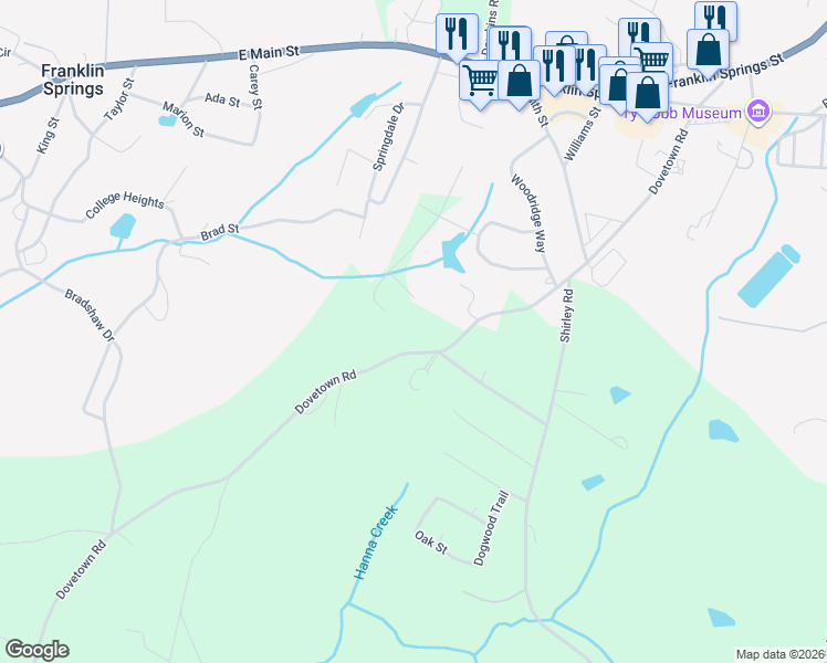map of restaurants, bars, coffee shops, grocery stores, and more near 966 Dovetown Road in Royston