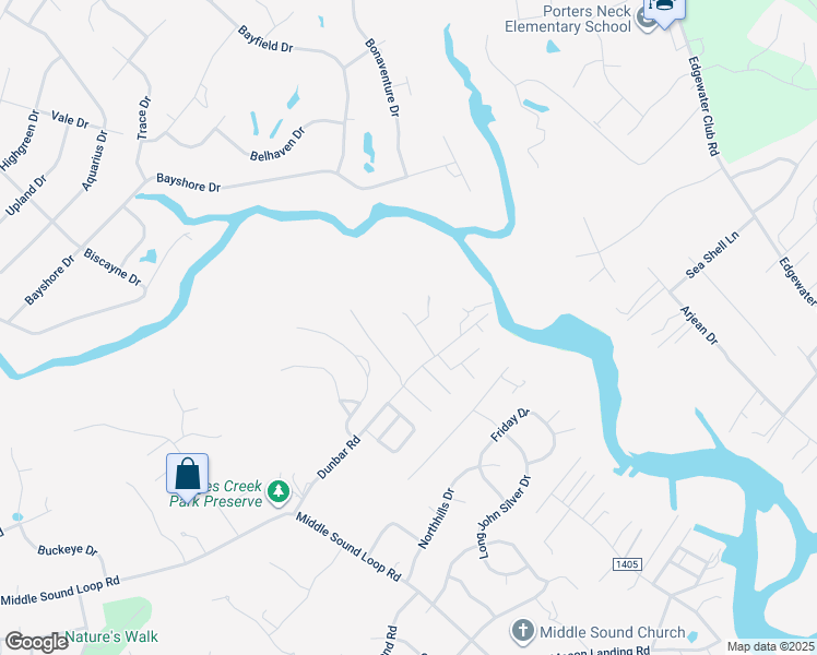 map of restaurants, bars, coffee shops, grocery stores, and more near 822 Bailey Harbor Lane in Wilmington