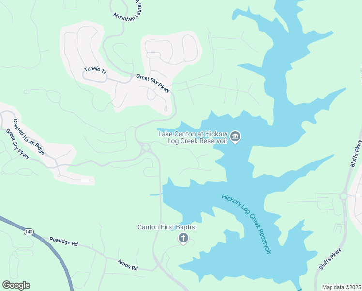 map of restaurants, bars, coffee shops, grocery stores, and more near 151 Sunshower Ridge in Canton