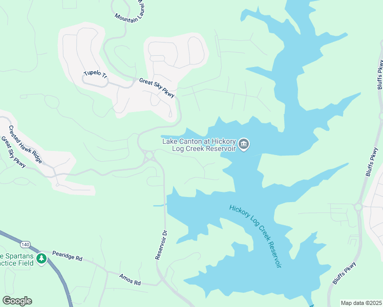 map of restaurants, bars, coffee shops, grocery stores, and more near 159 Sunshower Ridge in Canton