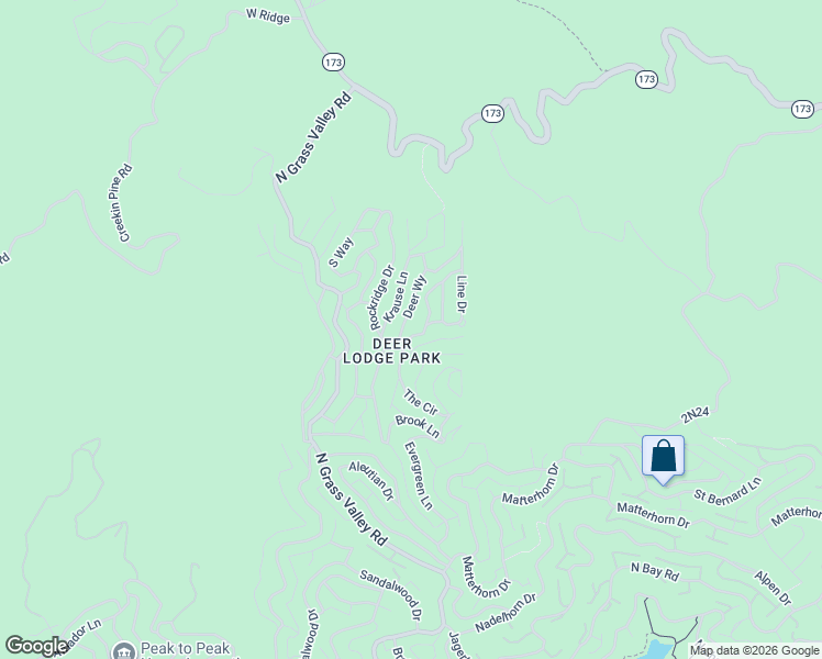 map of restaurants, bars, coffee shops, grocery stores, and more near in Lake Arrowhead