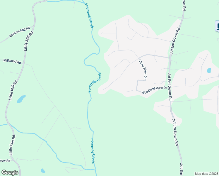 map of restaurants, bars, coffee shops, grocery stores, and more near 9035 Forest Path Drive in Gainesville