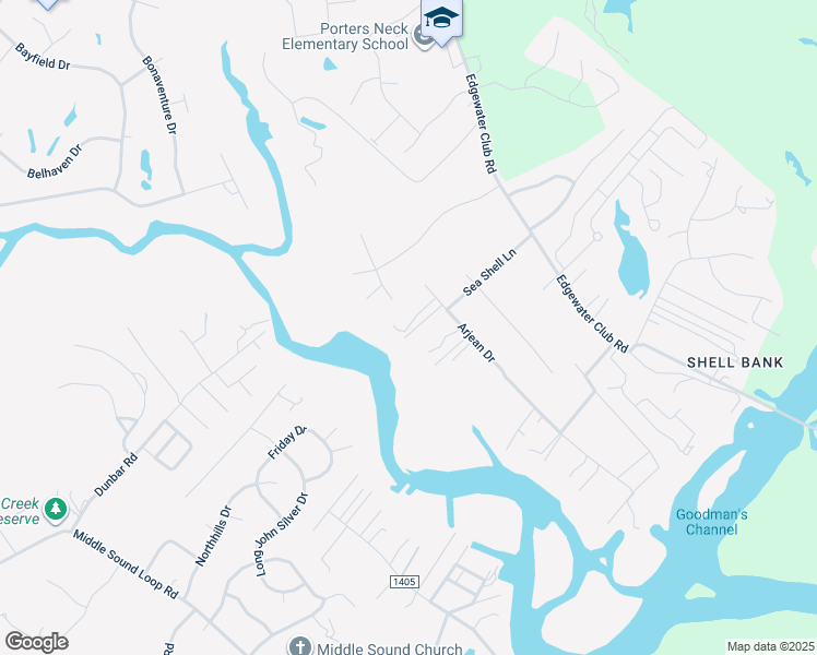 map of restaurants, bars, coffee shops, grocery stores, and more near 614 Arjean Drive in Wilmington