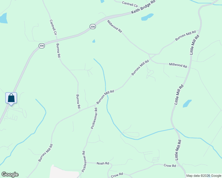 map of restaurants, bars, coffee shops, grocery stores, and more near 6385 Burruss Mill Road in Cumming