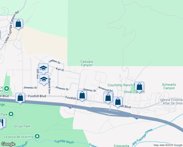 map of restaurants, bars, coffee shops, grocery stores, and more near 11420 Lemoncrest Avenue in Los Angeles