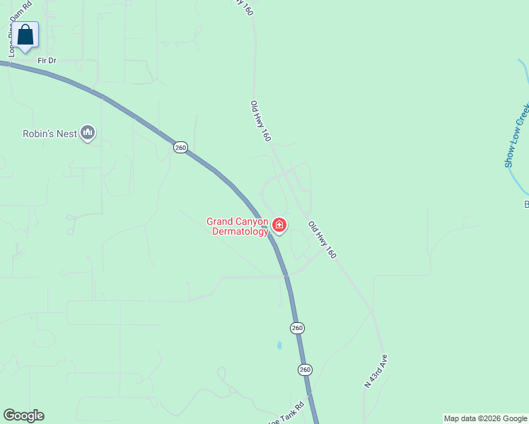 map of restaurants, bars, coffee shops, grocery stores, and more near 4550 West Eagle Mountain Drive in Show Low